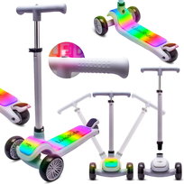 LUMI RIDE Hulajnoga trójkołowa balansowa składana regulowana Platforma LED 7 kolorów 20 programów szary Sun Baby