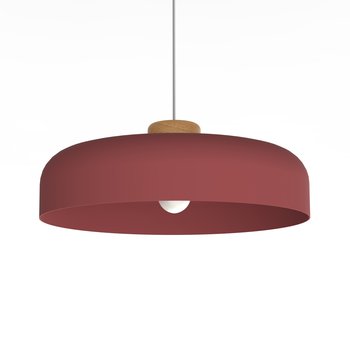 LUMICOM | BOIS Sospensione, 1XE27, max 42W, metallo, cowhide red, D40cm - LUMICOM