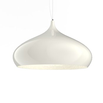 LUMICOM | CALICE Sospensione, 1X E27, max 42W, metallo, bianco lucido, D.60cm - LUMICOM