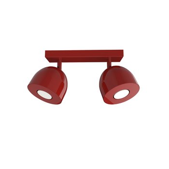 LUMICOM | CAMPANELLA Plafoniera, 2X GU10, max 33W, metallo, rosso lucido, D.12cm - LUMICOM