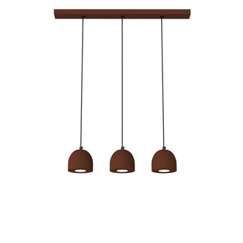 LUMICOM | CAMPANELLA Sospensione, 3X GU10, max 33W, metallo, corten, D.12cm - LUMICOM