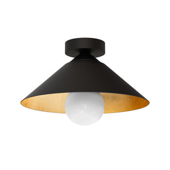 LUMICOM | CHAPEAU Plafoniera, 1XE27, max 42W, metallo, nero opaco/foglia oro, D25cm - LUMICOM