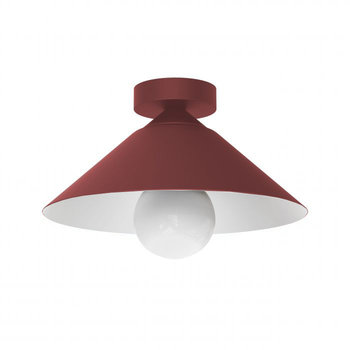 LUMICOM | CHAPEAU Plafoniera, 1XE27, max 42W, metallo, rosso cowhide/bianco, D25cm - LUMICOM