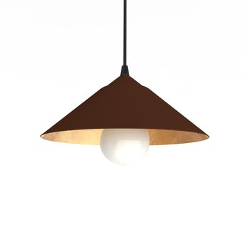 LUMICOM | CHAPEAU Sospensione, 1XE27, max 42W, metallo, corten/foglia oro, D25cm - LUMICOM