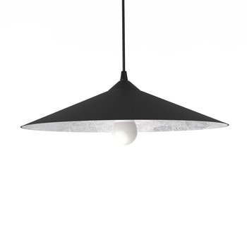 LUMICOM | CHAPEAU Sospensione, 1XE27, max 42W, metallo, nero opaco/foglia argento, D40cm - LUMICOM