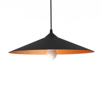 LUMICOM | CHAPEAU Sospensione, 1XE27, max 42W, metallo, nero opaco/foglia rame, D40cm - LUMICOM