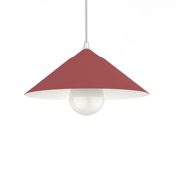 LUMICOM | CHAPEAU Sospensione, 1XE27, max 42W, metallo, rosso cowhide/bianco opaco, D25cm - LUMICOM