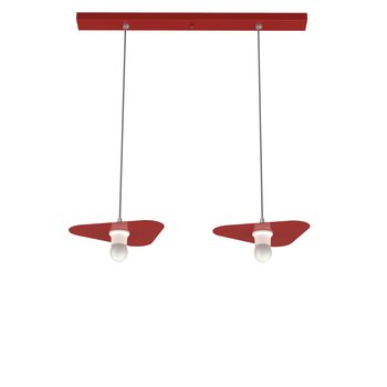 LUMICOM | CLOUD Sospensione, 2XE27, max 42W, metallo, rosso lucido, 25x20cm - LUMICOM