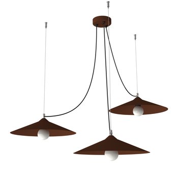 LUMICOM | COLOMBO Sospensione, 3XE27, max 42W, metallo, corten, D.40cm - LUMICOM