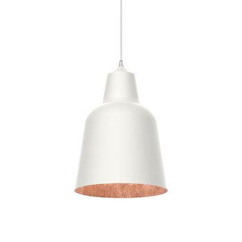 LUMICOM | DONG Sospensione, 1X E27, max 42W, metallo, bianco/foglia rame, D.33cm - LUMICOM