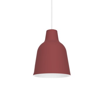 LUMICOM | DONG Sospensione, 1X E27, max 42W, metallo, rosso cowhide/bianco, D.16cm - LUMICOM