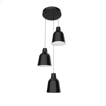 LUMICOM | DONG Sospensione a composizione, 3X E27, max 42W, metallo, nero lucido/bianco, D.35cm - LUMICOM