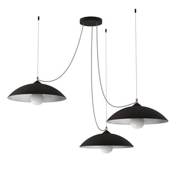 LUMICOM | DREAM Sospensione, 3X E27, max 42W, metallo, nero opaco/foglia argento, D.40cm - LUMICOM