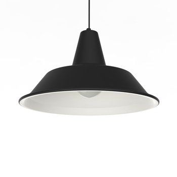 LUMICOM | DUNA Sospensione, 1XE27, max 42W, metallo, nero opaco/bianco opaco, D.45cm - LUMICOM