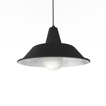 LUMICOM | DUNA Sospensione, 1XE27, max 42W, metallo, nero opaco/foglia argento, D.35cm - LUMICOM