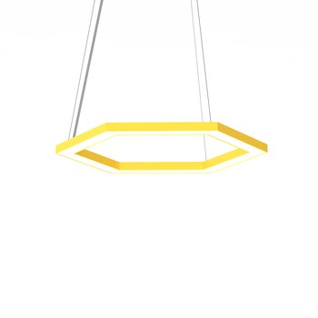 LUMICOM | ESAGONO 1X Sospensione, STRIP LED, 22W/m, 3000K, metallo, giallo, Ø40cm - LUMICOM