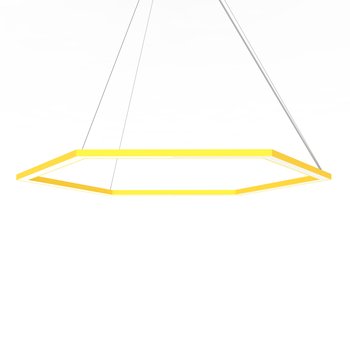 LUMICOM | ESAGONO 1X Sospensione, STRIP LED, 52W/m, 3000K, metallo, giallo, Ø90cm - LUMICOM