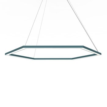 LUMICOM | ESAGONO 1X Sospensione, STRIP LED, 52W/m, 4000K, metallo, blu mediterraneo, Ø90cm - LUMICOM