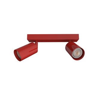 LUMICOM | FORM M Plafoniera, 2X GU10, max 33W, metallo, rosso lucido, L.30cm - LUMICOM