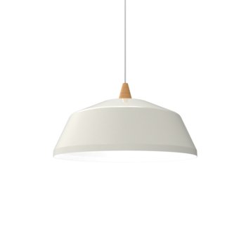 LUMICOM | KON Sospensione, 1X E27, max 42W, metallo, bianco lucido, D.50cm - LUMICOM