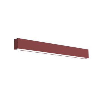 LUMICOM | LINEAR Plafoniera, STRIP LED INTEGRATA, 14.4W, 4000K, metallo, rosso cowhide, L60cm - Inny producent