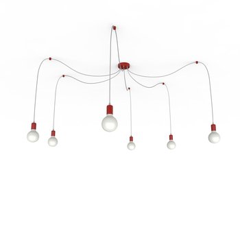 LUMICOM | MEDUSA Sospensione, 6X E27, max 42W, metallo, rosso lucido, H.6cm - LUMICOM