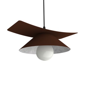 LUMICOM | MILLER Sospensione, 1X E27, max 42W, metallo, marrone corten/foglia argento, D.25cm - LUMICOM