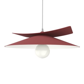 LUMICOM | MILLER Sospensione, 1X E27, max 42W, metallo, rosso cowhide/bianco, D.40cm - LUMICOM