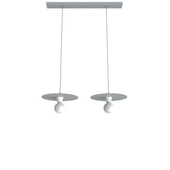 LUMICOM| NINA BINARIO Sospensione, 2XE27, max 42W, metallo, grigio, D.30cm - LUMICOM