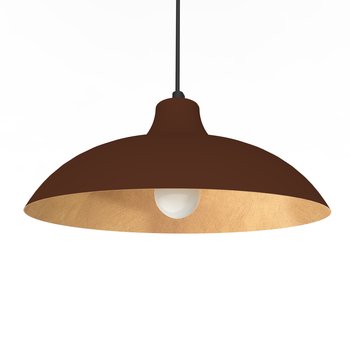 LUMICOM | PARIGINA Sospensione, 1X E27, max 42W, metallo, marrone corten/foglia oro, D.40cm - LUMICOM