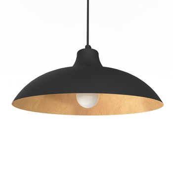 LUMICOM | PARIGINA Sospensione, 1X E27, max 42W, metallo, nero opaco/foglia oro, D.40cm - LUMICOM