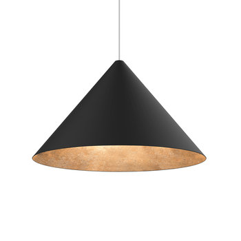 LUMICOM | PINOCCHIO Sospensione, 1X E27, max 42W, metallo, nero opaco/foglia oro, D.50cm - LUMICOM