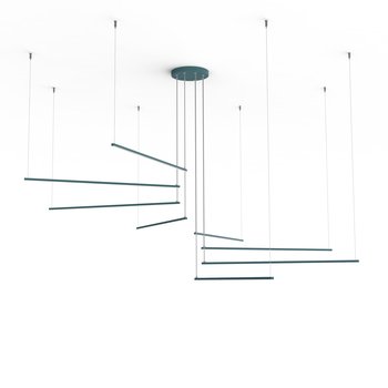 LUMICOM | RADIUS Sospensione, STRIP LED, 136W/m, 4000K, metallo, blu mediterraneo, d.220 - LUMICOM