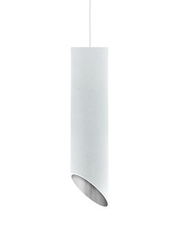 LUMICOM | ROND COUPÈ Sospensione, 1x GU10, max 33W, metallo, bianco opaco/foglia oro, D.6cm x H30cm - LUMICOM