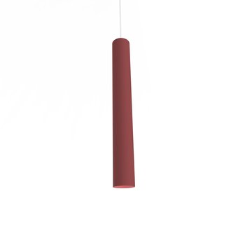 LUMICOM | ROND Sospensione, 1X GU10, max 33W, metallo, rosso cowhide, H.40cm - LUMICOM