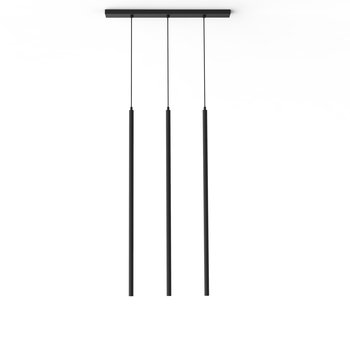 LUMICOM | STELO BINARIO 3X Sospensione, LED INTEGRATO, 12.6W, 4000K, metallo, nero opaco, H.100cm - LUMICOM