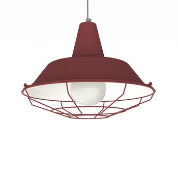 LUMICOM | TIVOLI Sospensione, 1xE27, max 42W, metallo, rosso cowhide/bianco, D.35cm - LUMICOM