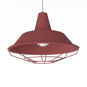 LUMICOM | TIVOLI Sospensione, 1xE27, max 42W, metallo, rosso cowhide, D.35cm - LUMICOM