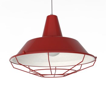 LUMICOM | TIVOLI Sospensione, 1xE27, max 42W, metallo, rosso lucido/bianco, D.45cm - LUMICOM