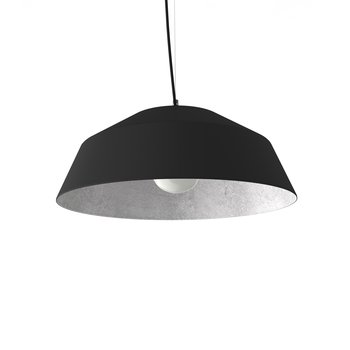 LUMICOM | TOKYO Sospensione, 1xE27, max 42W, metallo, nero opaco/foglia argento, D.50cm - LUMICOM