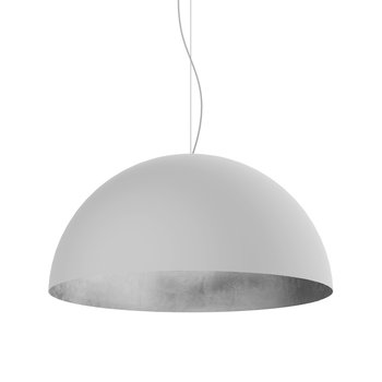 LUMICOM | VENICE Sospensione, 1xE27, max 42W, metallo, bianco opaco/foglia argento, D.60cm - LUMICOM