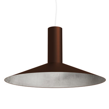 LUMICOM | VERA Sospensione, 1xE27, max 42W, metallo, marrone corten/foglia argento, D.40cm - LUMICOM