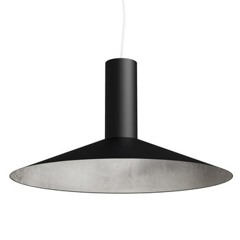 LUMICOM | VERA Sospensione, 1xE27, max 42W, metallo, nero opaco/foglia argento, D.40cm - LUMICOM