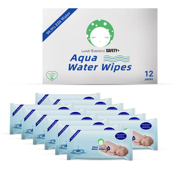 Luna Bambini, Chusteczki wodne Aqua Water Wipes KARTON 600 szt. (12 op. po 50 szt. ) - Luna Bambini