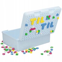 Lunchbox dla dzieci do szkoły jasno niebieski śniadaniówka pojemnik klocki