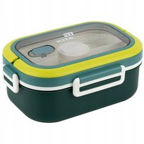 Lunchbox do pracy z sztućcami KITE 1100 ml – śniadaniówka do szkoły z przegrodami i uchwytem