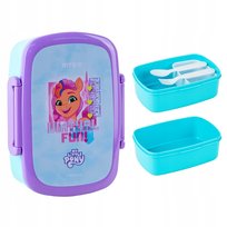 Lunchbox fioletowy ze sztućcami BPA free na przekąski 750 ml MY LITTLE PONNY Kite