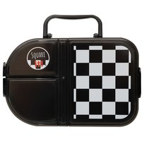 Lunchbox, Square It!, 3 Komorowy, Czarny W Kratkę