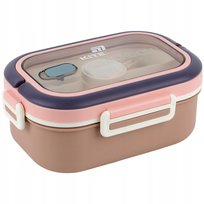 Lunchbox z przegrodkami do szkoły do ​​biura sniadaniowka ze sztuccami uchwyt 1100ml KITE