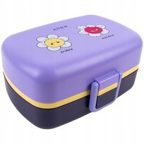 Lunchbox ze stucćami szkolny wkłady 2 komory  fioletowy 1150ml Kite